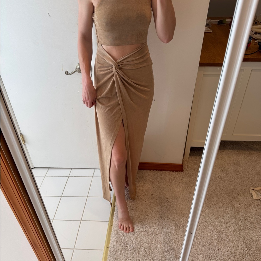 Petal & Pup Tan/Gold Dress
